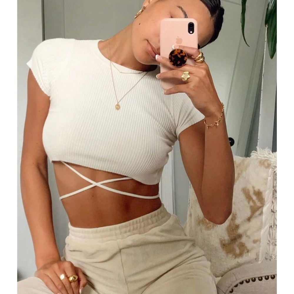 Princess Polly White Crop Top